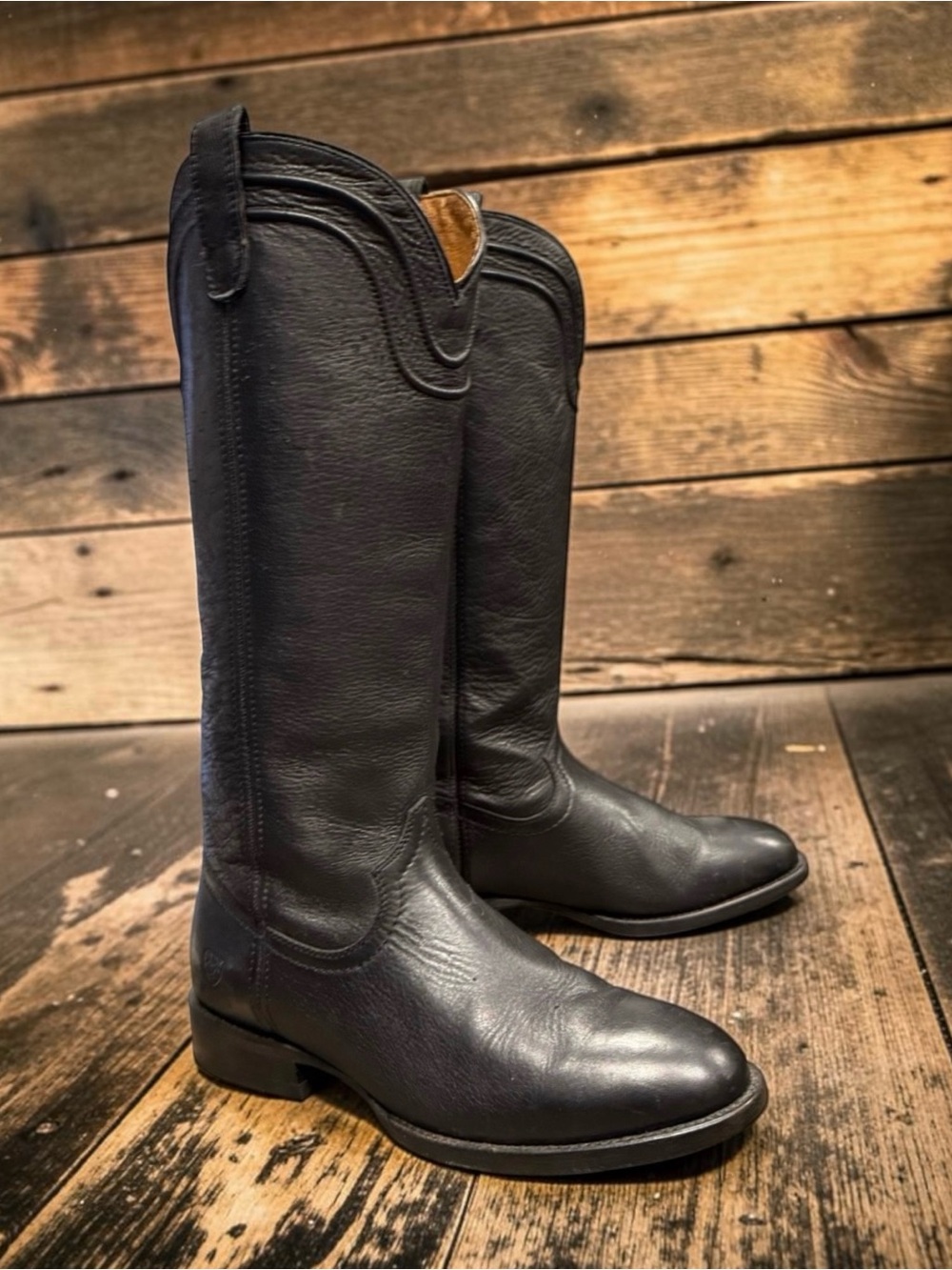 Ariat Black Leather Western Heeled Boots